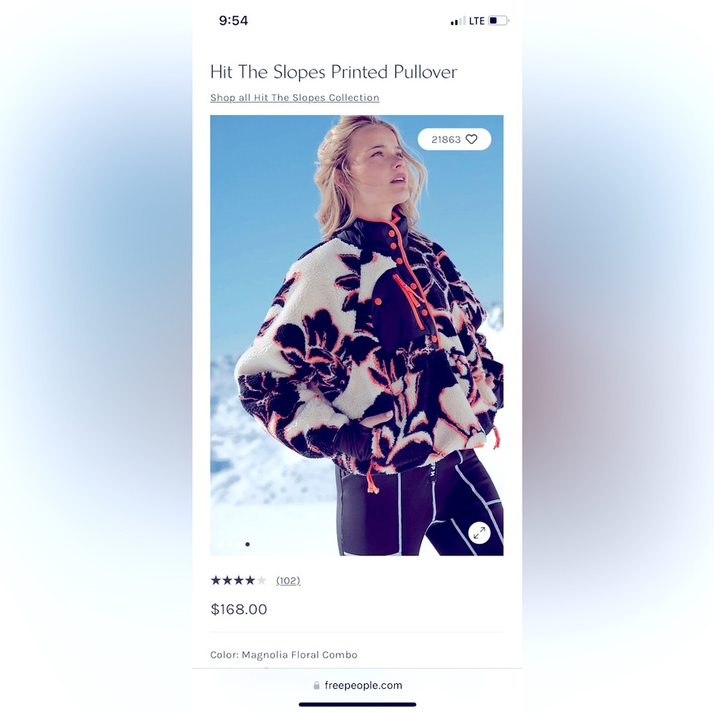 Brand new tags on hit the slopes printed pullover